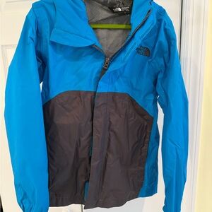 The North Face-Kids Two-Tone Raincoat, Blue, Size M EUC